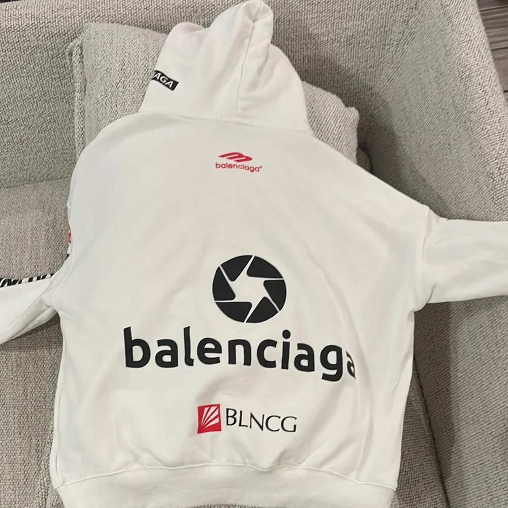 Balenciaga White Logo Men's Sweater - Picture 2 of 3